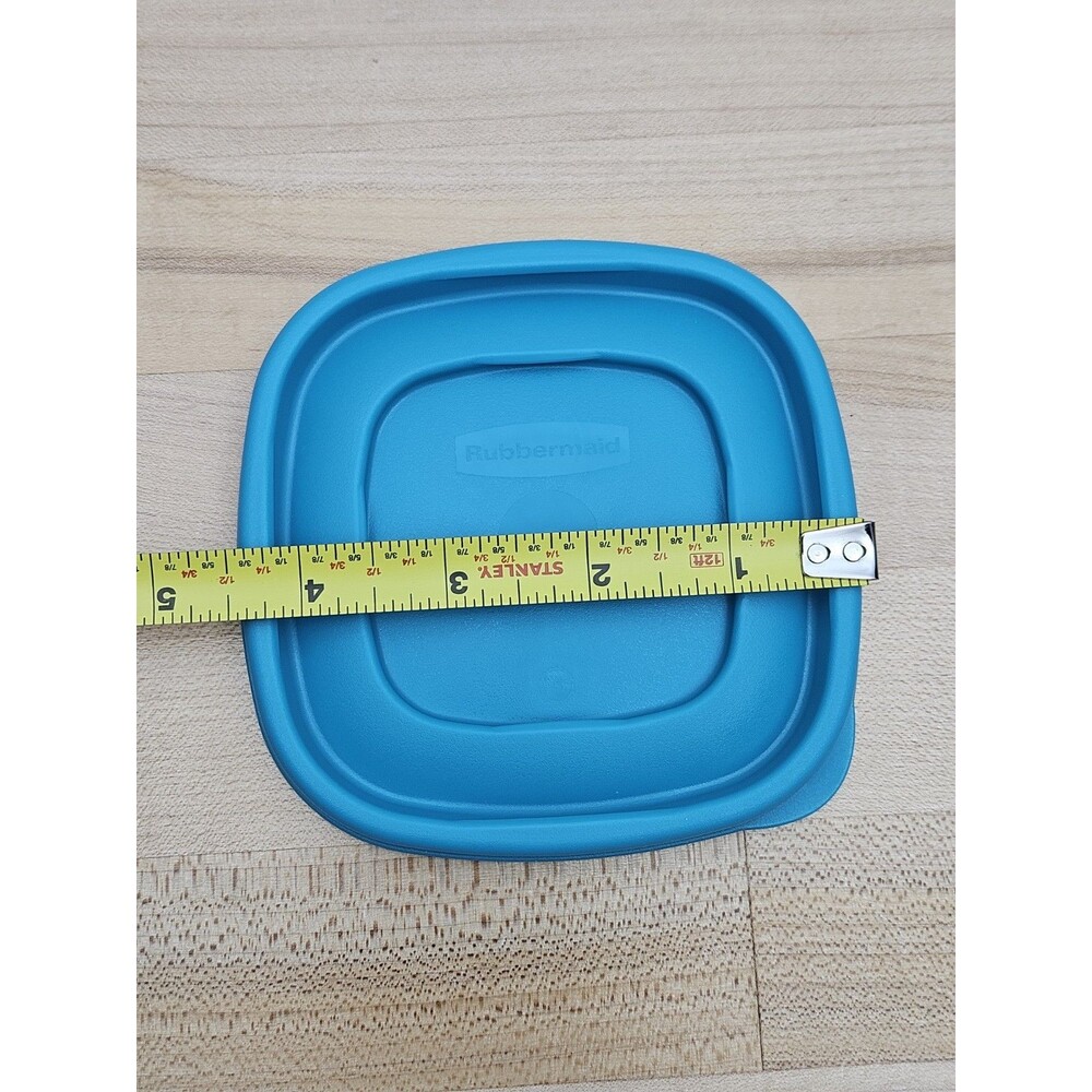 Rubbermaid Easy Find Lot of 5 Replacement Lids Covers Turquoise Blue 4 Inches - Picture 6 of 7